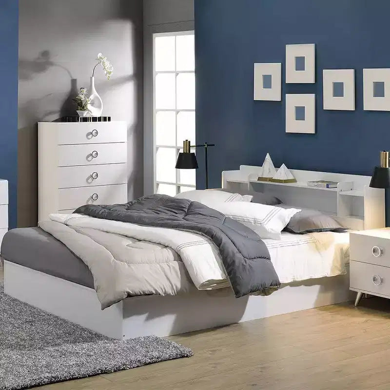 Lit Queen Perse 83 po, finition blanche – Acme Furniture