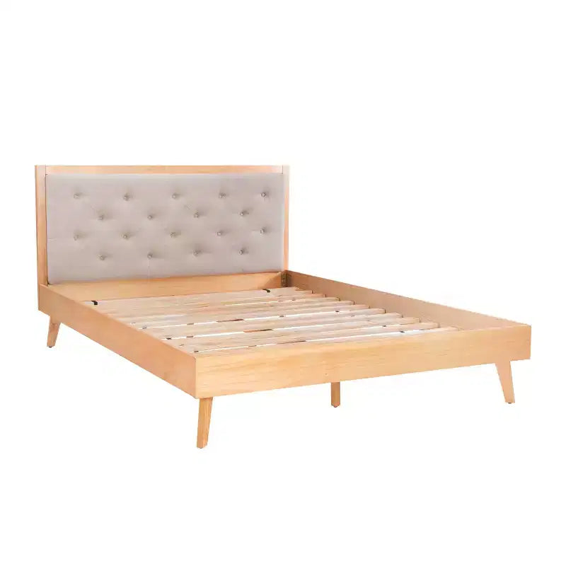 Linon Reid Queen Bed Natural