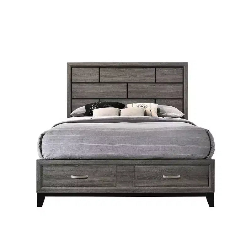 Grand lit 86" Valdemar Gris Patiné - Acme Furniture