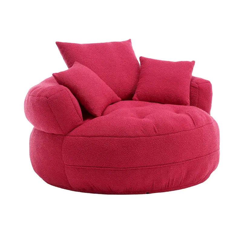 Fauteuil arrondi type « lazy sofa » – Blanc/Bleu/Gris/Jaune/Orange/Rose fuchsia/Bleu marine/Vert, modèle une ou deux places