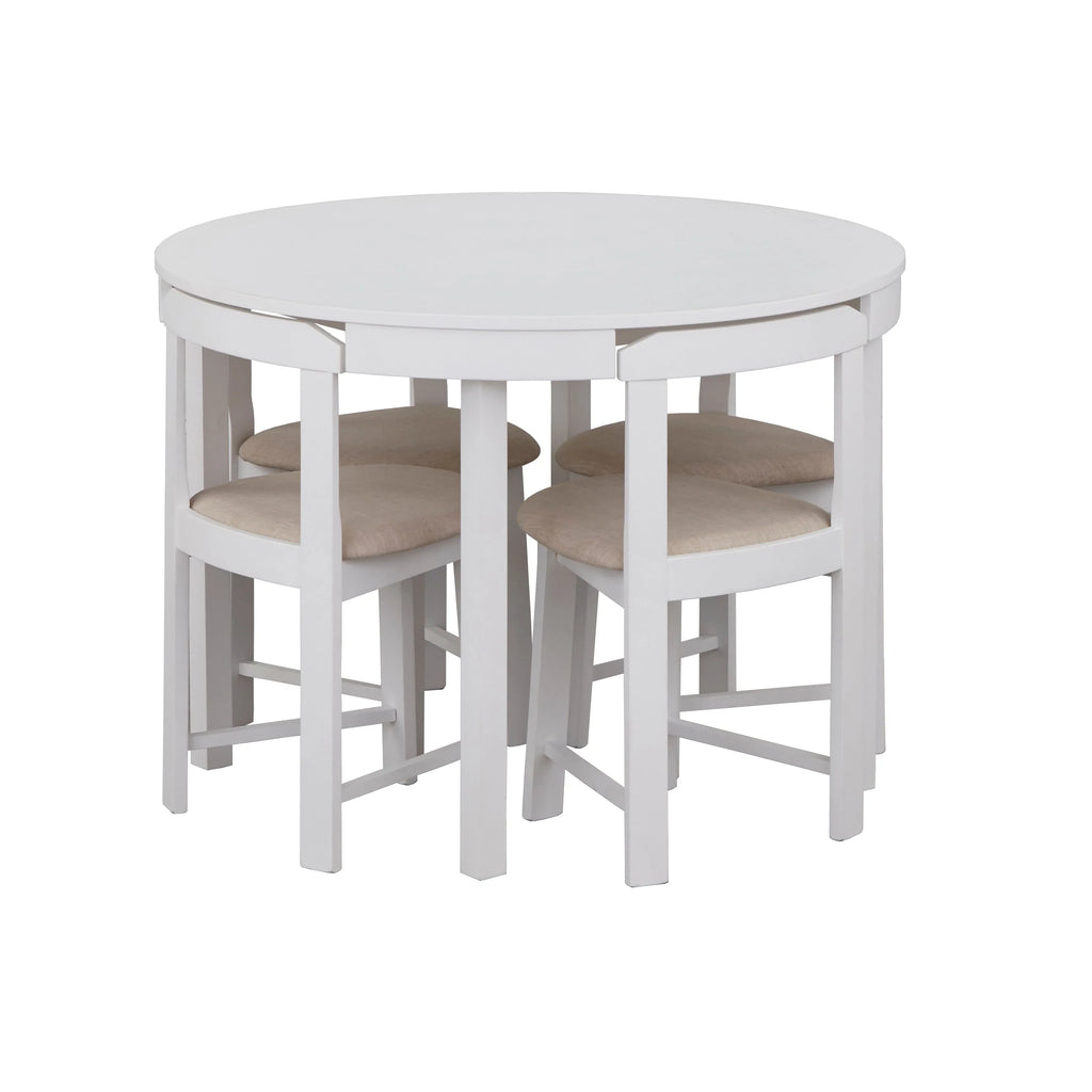 Ensemble de salle à manger rond compact 5 pièces Harrisburg Tobey
