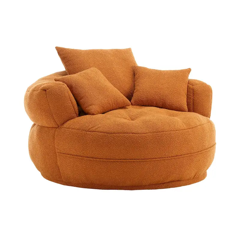 Fauteuil arrondi type « lazy sofa » – Blanc/Bleu/Gris/Jaune/Orange/Rose fuchsia/Bleu marine/Vert, modèle une ou deux places
