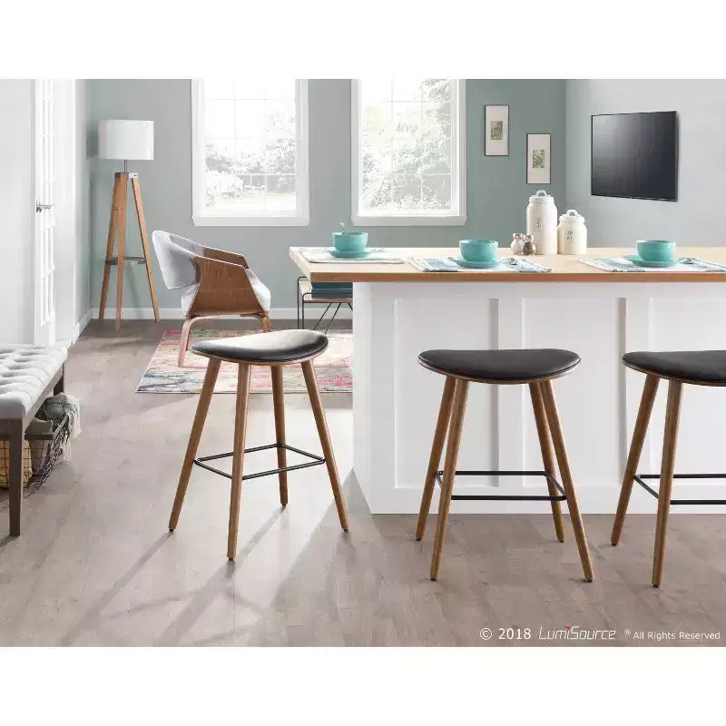 Lot de 2 tabourets de bar à hauteur de comptoir de 66 cm avec similicuir – LumiSource