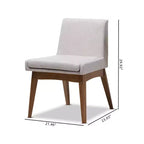Lot de 2 chaises de salle à manger Baxton Studio Nexus Mid Century Modern en noyer et tissu