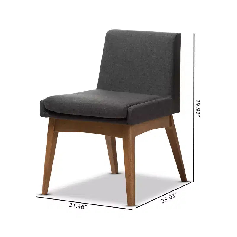 Lot de 2 chaises de salle à manger Baxton Studio Nexus Mid Century Modern en noyer et tissu