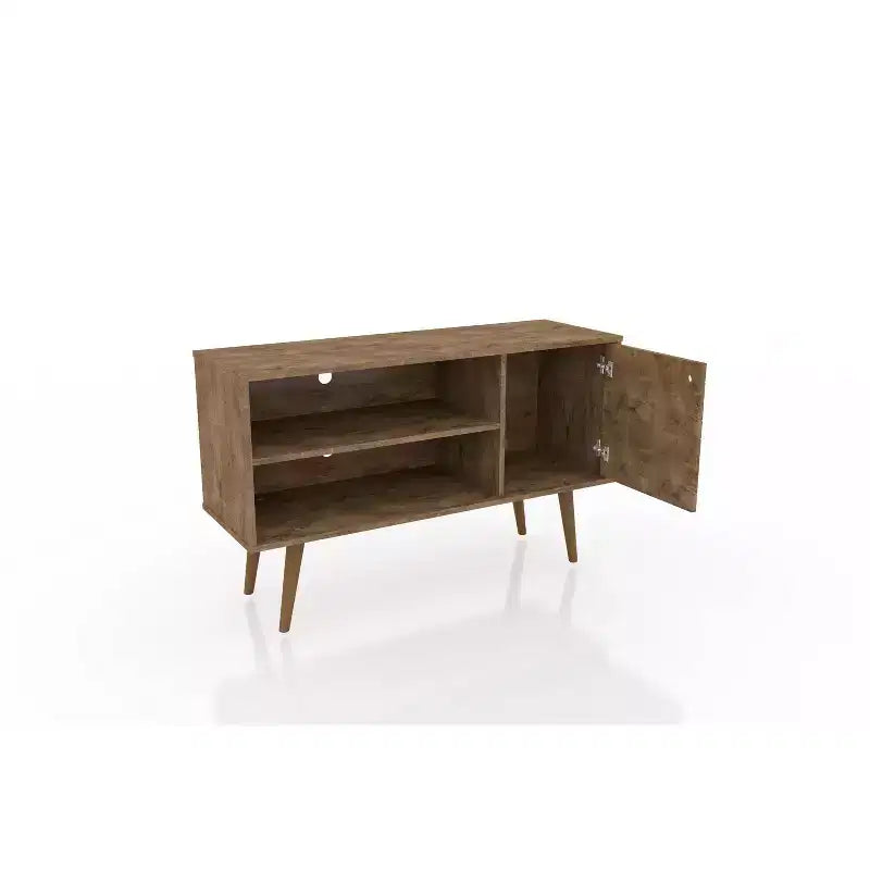 Meuble TV Manhattan Comfort Liberty Mid-Century Modern 2 étagères et 1 porte pour téléviseurs jusqu'à 46 pouces