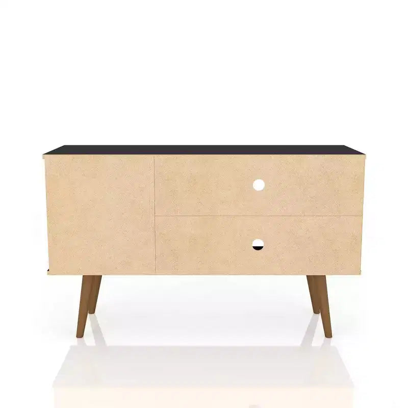 Meuble TV Manhattan Comfort Liberty Mid-Century Modern 2 étagères et 1 porte pour téléviseurs jusqu'à 46 pouces