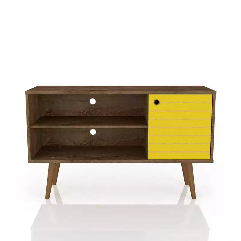 Meuble TV Manhattan Comfort Liberty Mid-Century Modern 2 étagères et 1 porte pour téléviseurs jusqu'à 46 pouces