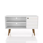Meuble TV Manhattan Comfort Liberty Mid-Century Modern 2 étagères et 1 porte pour téléviseurs jusqu'à 46 pouces