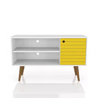 Meuble TV Manhattan Comfort Liberty Mid-Century Modern 2 étagères et 1 porte pour téléviseurs jusqu'à 46 pouces