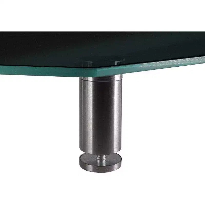 Support de bureau Monoprice Grand multimédia – Verre noir (78,2 x 27,9 cm) Support et réhausseur, support TV de bureau, deux moniteurs avec pieds réglables en hauteur