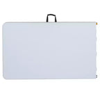 Table de banquet et d'événement pliable Flash Furniture en plastique blanc granit de 2,4 mètres de hauteur réglable avec poignée de transport