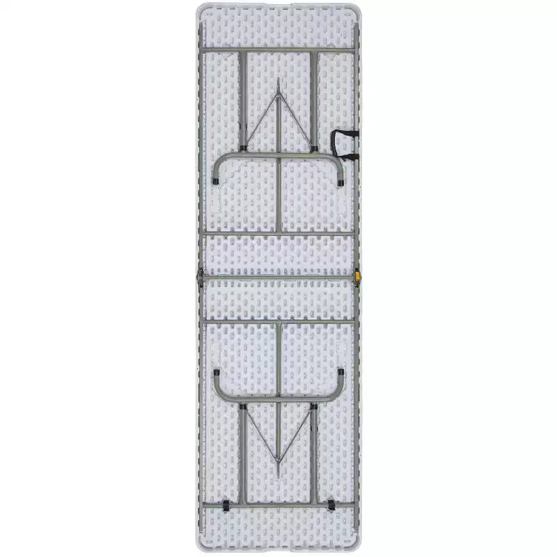 Table de banquet et d'événement pliable Flash Furniture en plastique blanc granit de 2,4 mètres de hauteur réglable avec poignée de transport