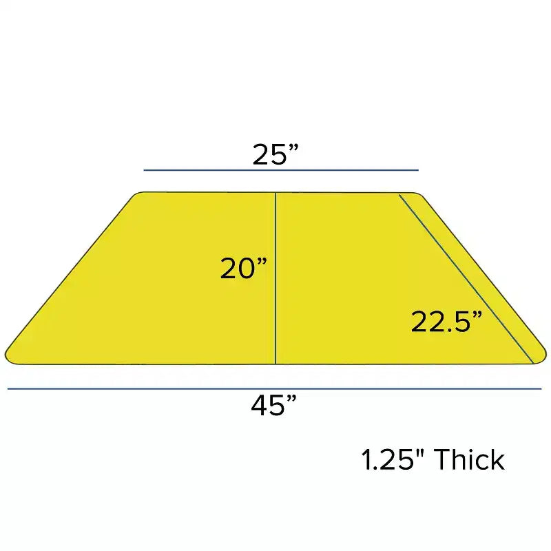 Flash Furniture Table d'activité trapézoïdale en stratifié HP 57,15 cm L x 114,3 cm P – Pieds courts réglables en hauteur