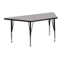 Flash Furniture Table d'activité trapézoïdale en stratifié HP 57,15 cm L x 114,3 cm P – Pieds courts réglables en hauteur