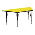 Flash Furniture Table d'activité trapézoïdale en stratifié HP 57,15 cm L x 114,3 cm P – Pieds courts réglables en hauteur