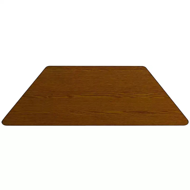 Flash Furniture Table d'activités trapézoïdale en stratifié thermique de 73,66 cm L x 144,78 cm l - Pieds courts réglables en hauteur