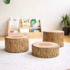 SoftZone Tabourets en forme de souche d'arbre - Lot de 3