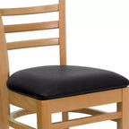 Chaise de restaurant en bois à dossier échelle Flash Furniture