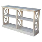 Hampton Sofa Server Table with Shelves - International Concepts