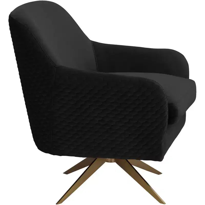 Fauteuil pivotant en velours matelassé onyx Ames Studio 55D