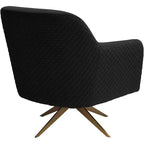 Fauteuil pivotant en velours matelassé onyx Ames Studio 55D