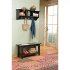 Patère de rangement Shaker avec banc - Alaterre Furniture