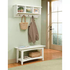 Patère de rangement Shaker avec banc - Alaterre Furniture