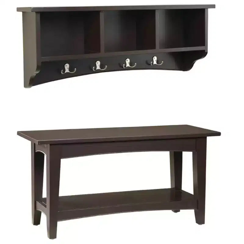Patère de rangement Shaker avec banc - Alaterre Furniture
