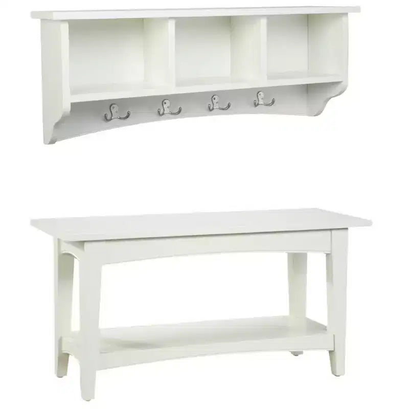 Patère de rangement Shaker avec banc - Alaterre Furniture
