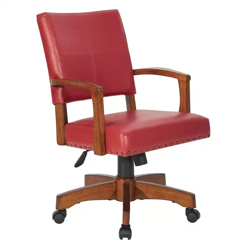 Chaise de banquier de luxe en bois simili cuir - OSP Home Furnishings