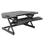 Height Adjustable Sit To Standing Corner Desk Riser - Rocelco