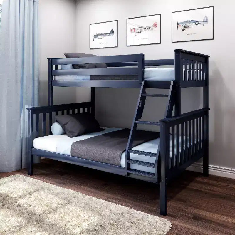 Max & Lily Lit superposé double sur toute la taille, Lits superposés en bois massif avec échelle pour enfants