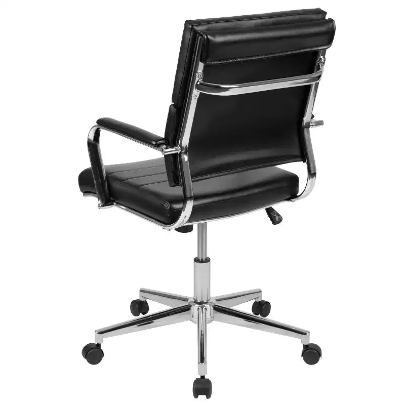 Flash Furniture Chaise de Bureau Exécutive Pivotante à Panneau Contemporaine en Similicuir à Dossier Mi-Haut