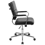 Flash Furniture Chaise de Bureau Exécutive Pivotante à Panneau Contemporaine en Similicuir à Dossier Mi-Haut