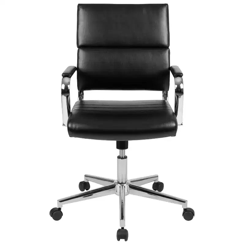 Flash Furniture Chaise de Bureau Exécutive Pivotante à Panneau Contemporaine en Similicuir à Dossier Mi-Haut