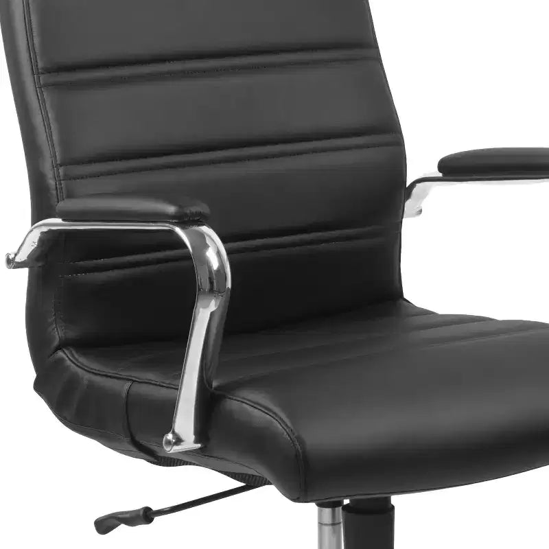 Fauteuil de bureau de direction pivotant Flash Furniture à dossier haut avec structure et accoudoirs en métal