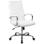 Fauteuil de bureau de direction pivotant Flash Furniture à dossier haut avec structure et accoudoirs en métal