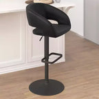 Tabouret de bar contemporain Flash Furniture en vinyle, réglable en hauteur, avec dossier mi-haut arrondi