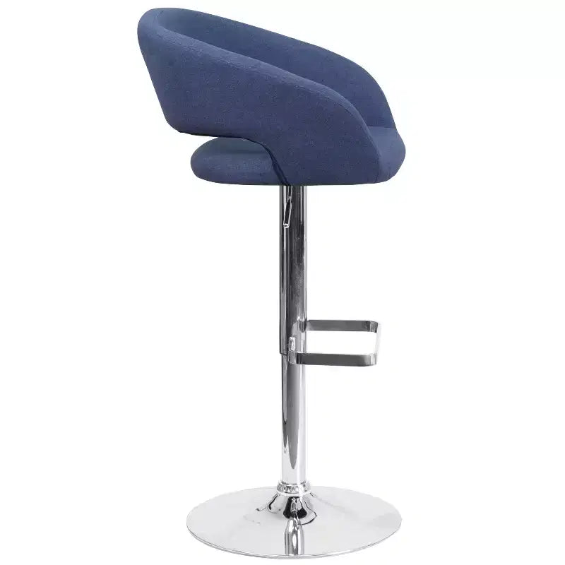 Tabouret de bar contemporain Flash Furniture en vinyle, réglable en hauteur, avec dossier mi-haut arrondi