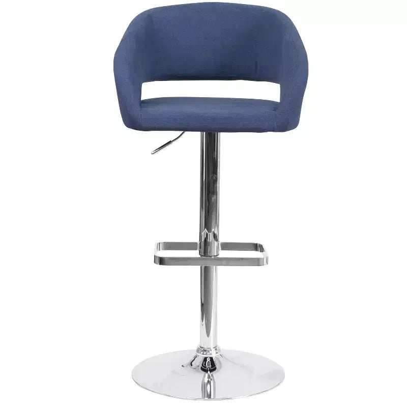 Tabouret de bar contemporain Flash Furniture en vinyle, réglable en hauteur, avec dossier mi-haut arrondi