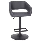 Tabouret de bar contemporain Flash Furniture en vinyle, réglable en hauteur, avec dossier mi-haut arrondi