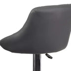Tabouret de bar contemporain Flash Furniture avec siège baquet en vinyle, dossier à motif losanges et piètement chromé, réglable en hauteur