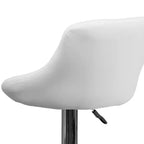 Tabouret de bar contemporain Flash Furniture avec siège baquet en vinyle, dossier à motif losanges et piètement chromé, réglable en hauteur
