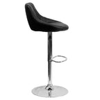 Tabouret de bar contemporain Flash Furniture avec siège baquet en vinyle, dossier à motif losanges et piètement chromé, réglable en hauteur