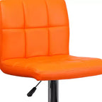 Tabouret de bar contemporain Flash Furniture en vinyle matelassé, hauteur réglable, avec piètement chromé