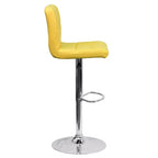 Tabouret de bar contemporain Flash Furniture en vinyle matelassé, hauteur réglable, avec piètement chromé