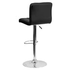 Tabouret de bar contemporain Flash Furniture en vinyle matelassé, hauteur réglable, avec piètement chromé