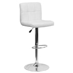 Tabouret de bar contemporain Flash Furniture en vinyle matelassé, hauteur réglable, avec piètement chromé