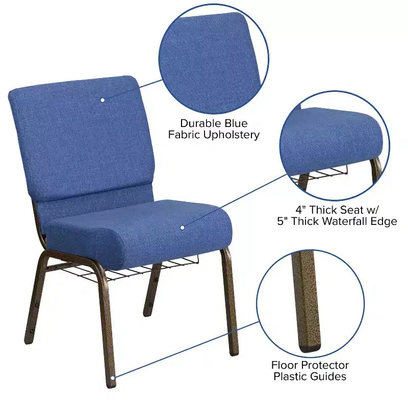 Chaise d'église HERCULES Series 53 cm (21'') avec porte-livre Flash Furniture
